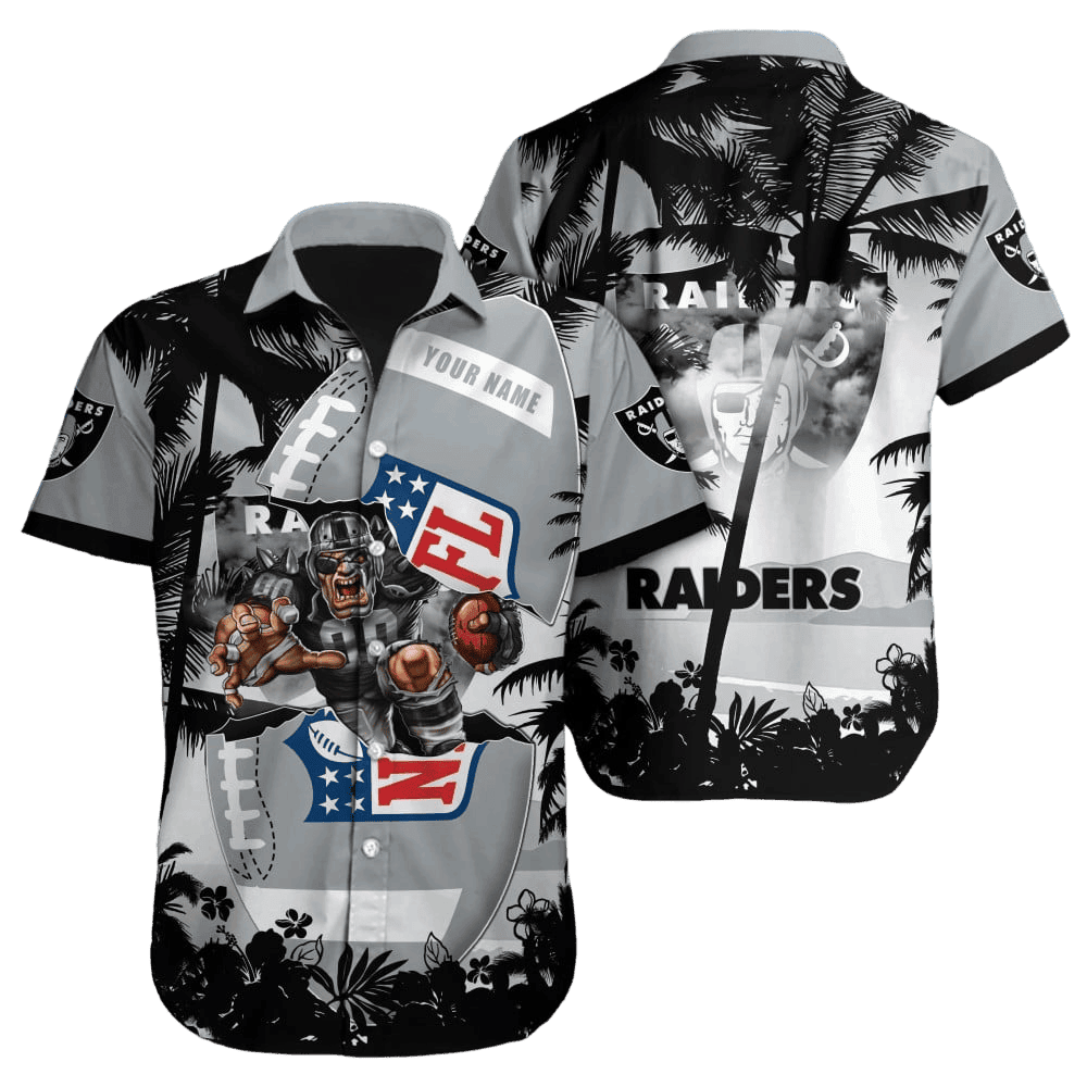 personalized las vegas raiders palm blitz hawaiian shirt wmenl