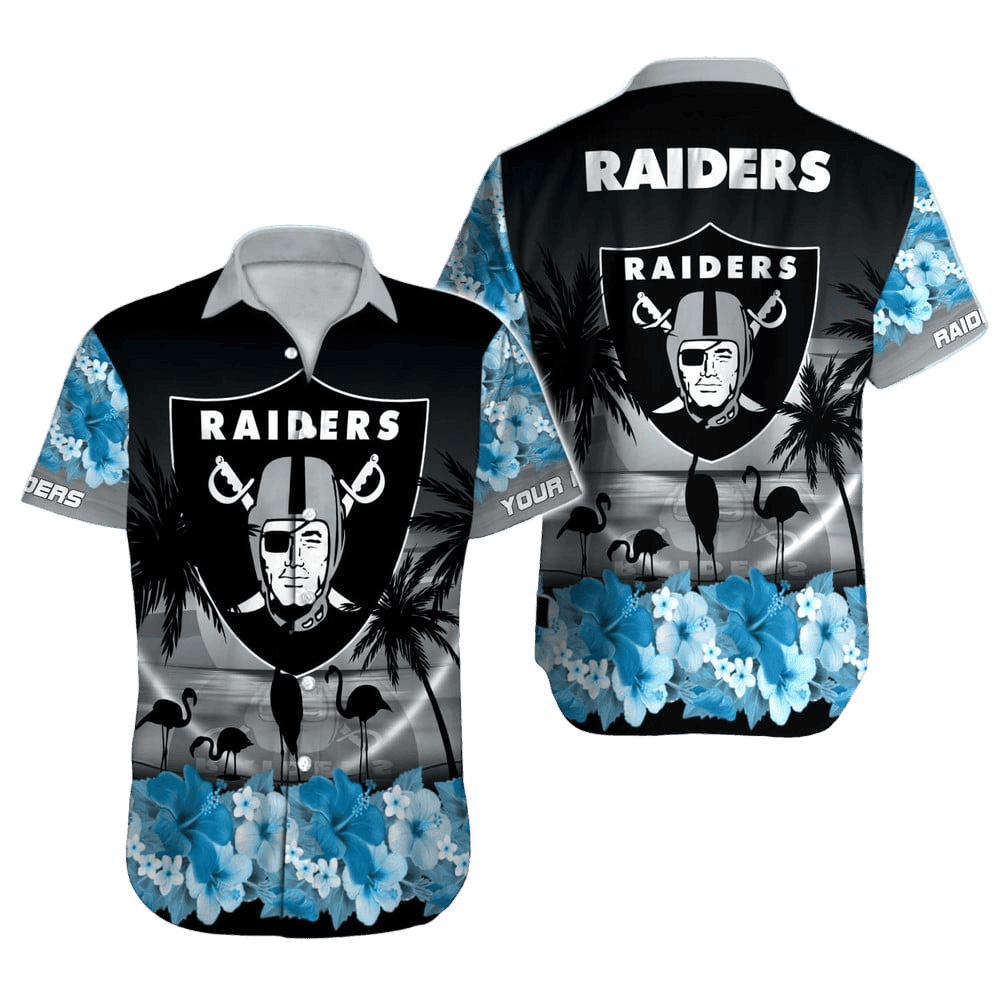 personalized las vegas raiders tropical glow hawaiian shirt 6v1pc