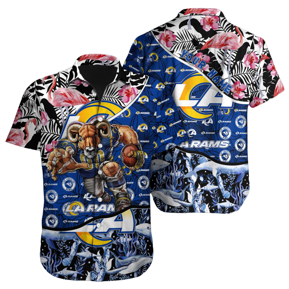 personalized los angeles rams flamingo reef hawaiian shirt 5nyf0