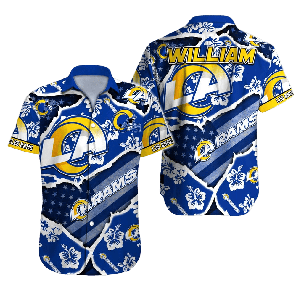 personalized los angeles rams floral victory hawaiian shirt 6uuit