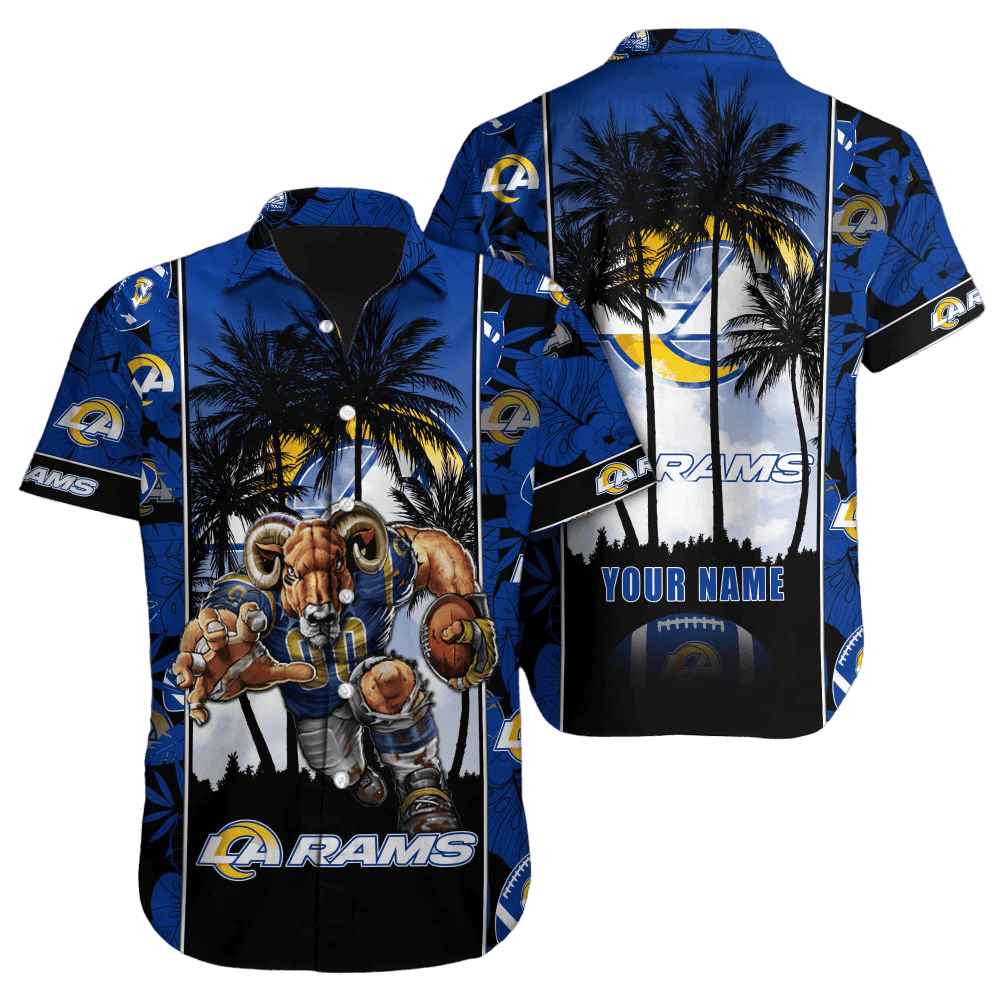 personalized los angeles rams moonlit palms hawaiian shirt niuwc