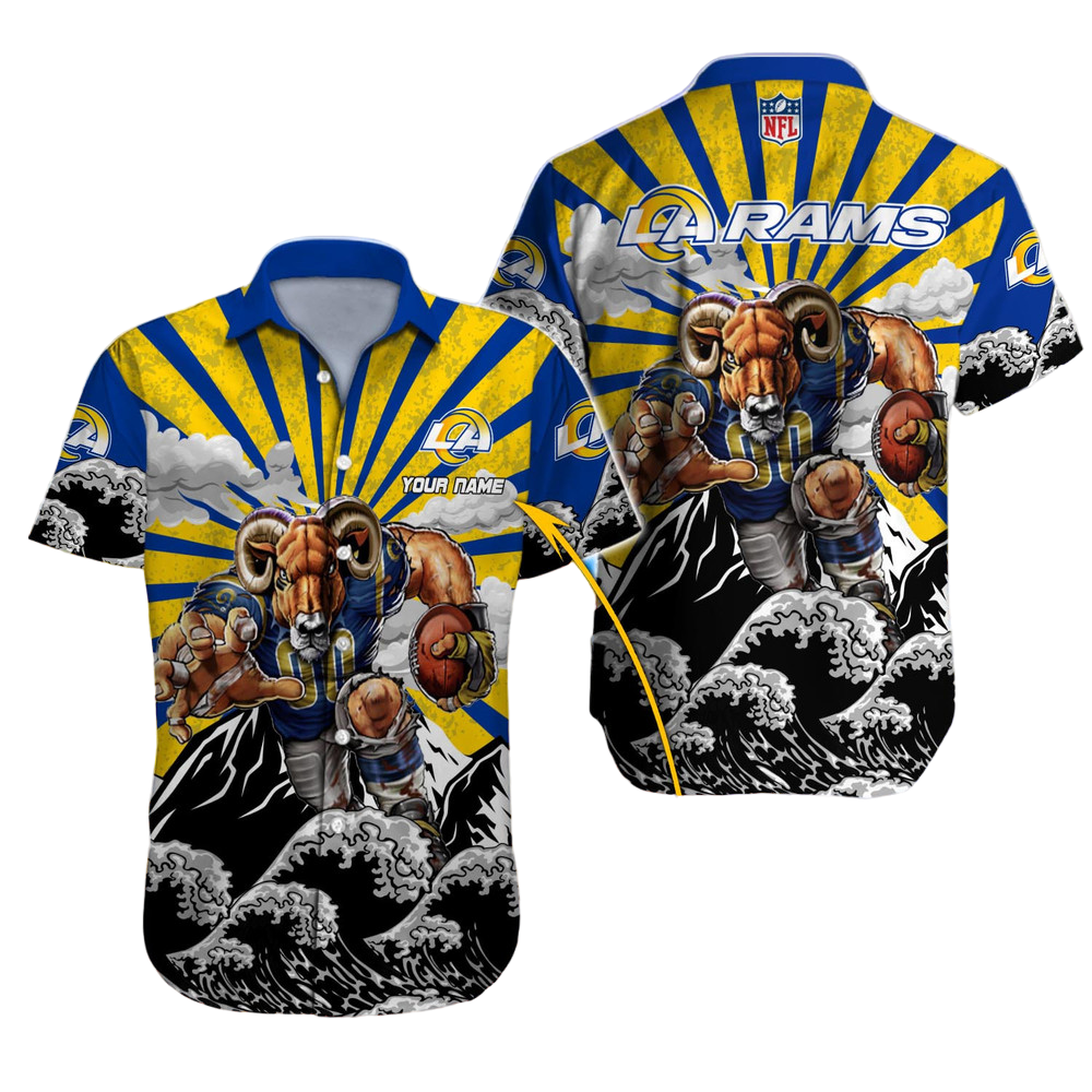 personalized los angeles rams rising sun hawaiian shirt mbzhu