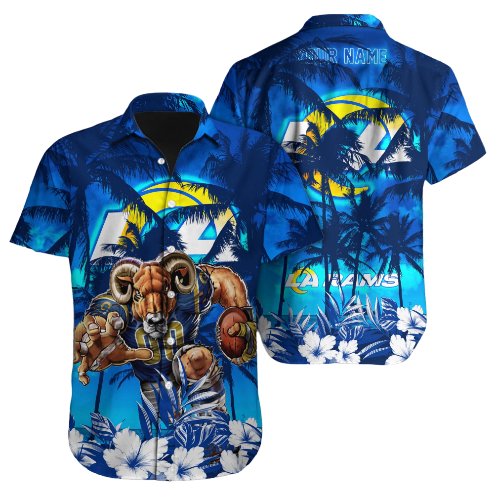 personalized los angeles rams tropical night hawaiian shirt 8ezty