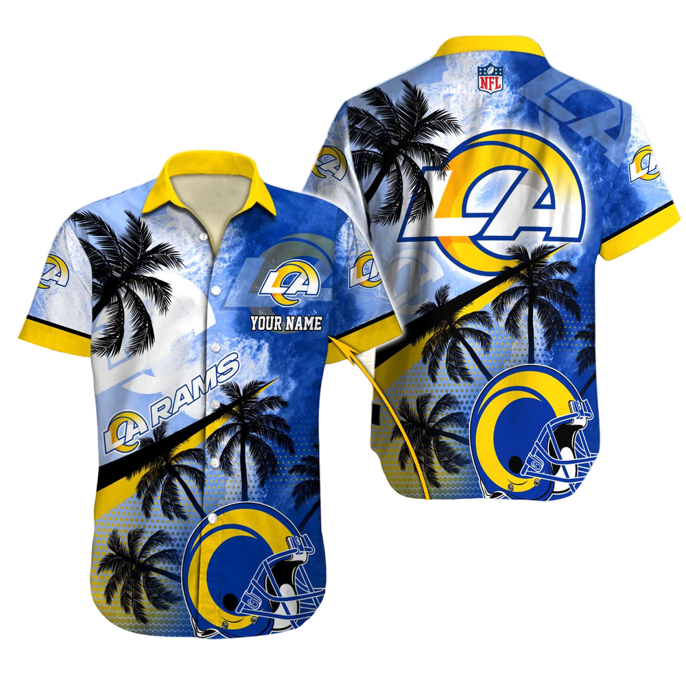 personalized los angeles rams tropical wave hawaiian shirt 73gfn