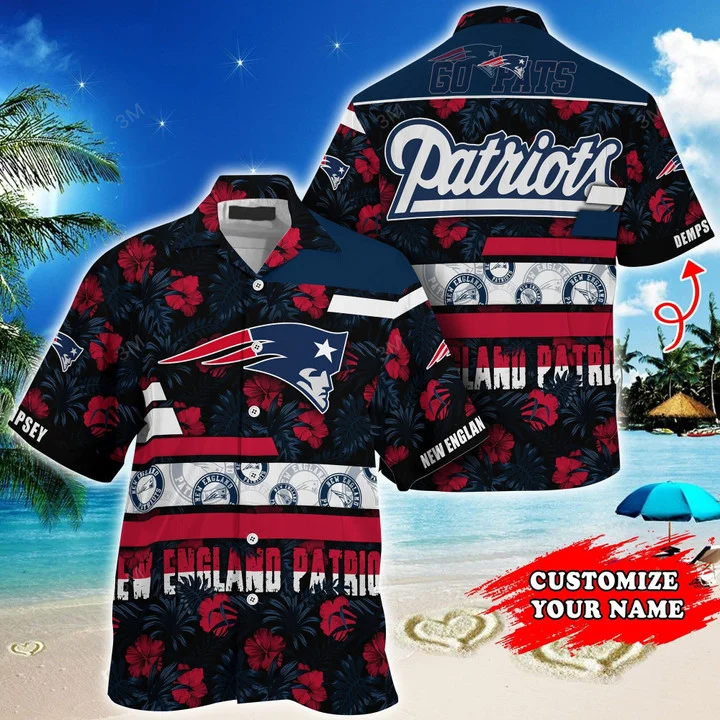 personalized new england patriots palm paradise hawaiian shirt cu5vt