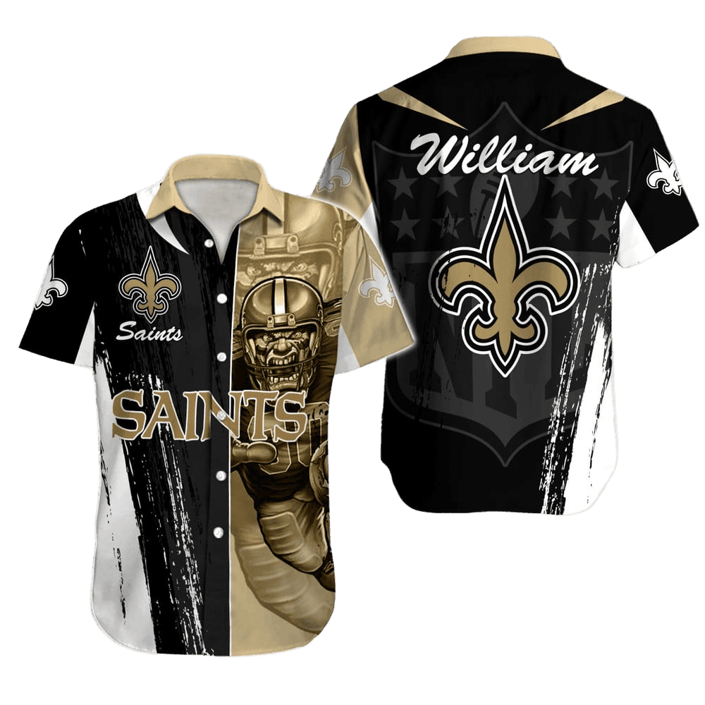 personalized new orleans saints gridiron fury hawaiian shirt i439t