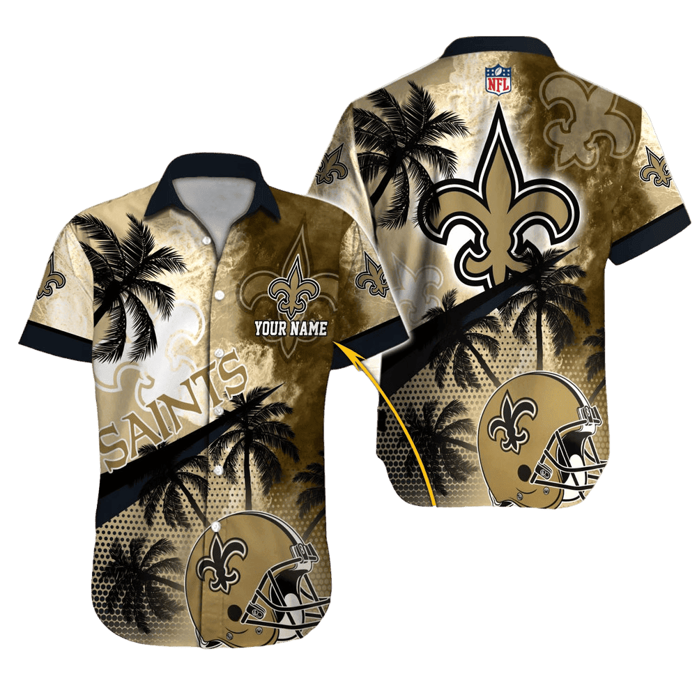 personalized new orleans saints palm gold rush hawaiian shirt q39co