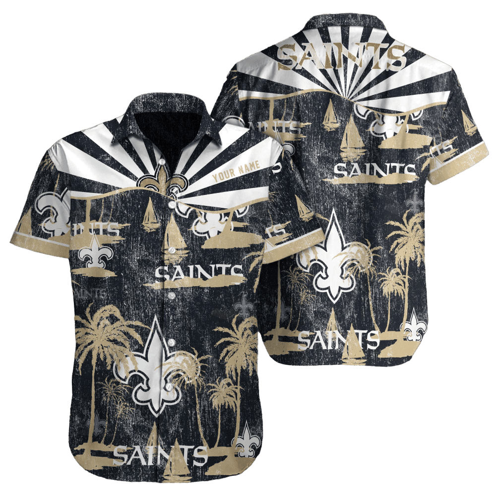 personalized new orleans saints sunset sail hawaiian shirt 9fz53