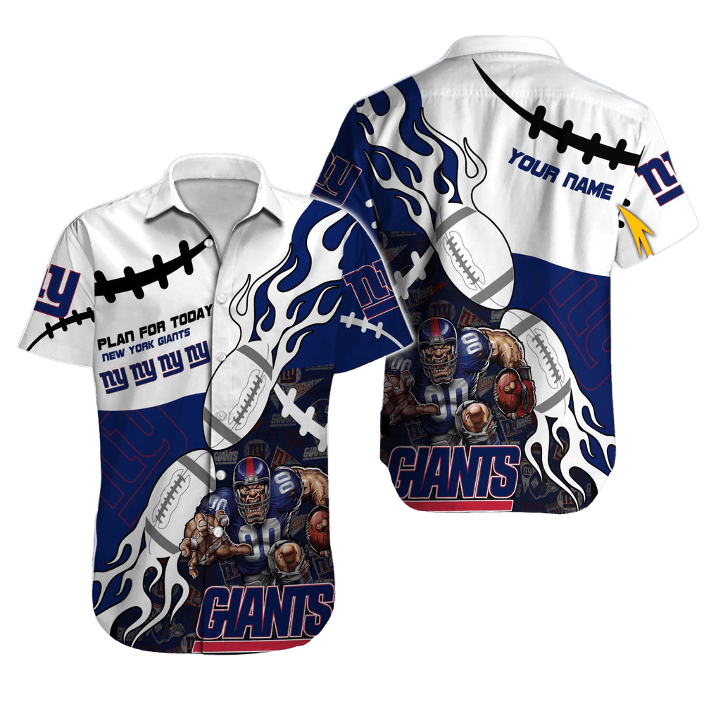 personalized new york giants flaming football hawaiian shirt iuoj9