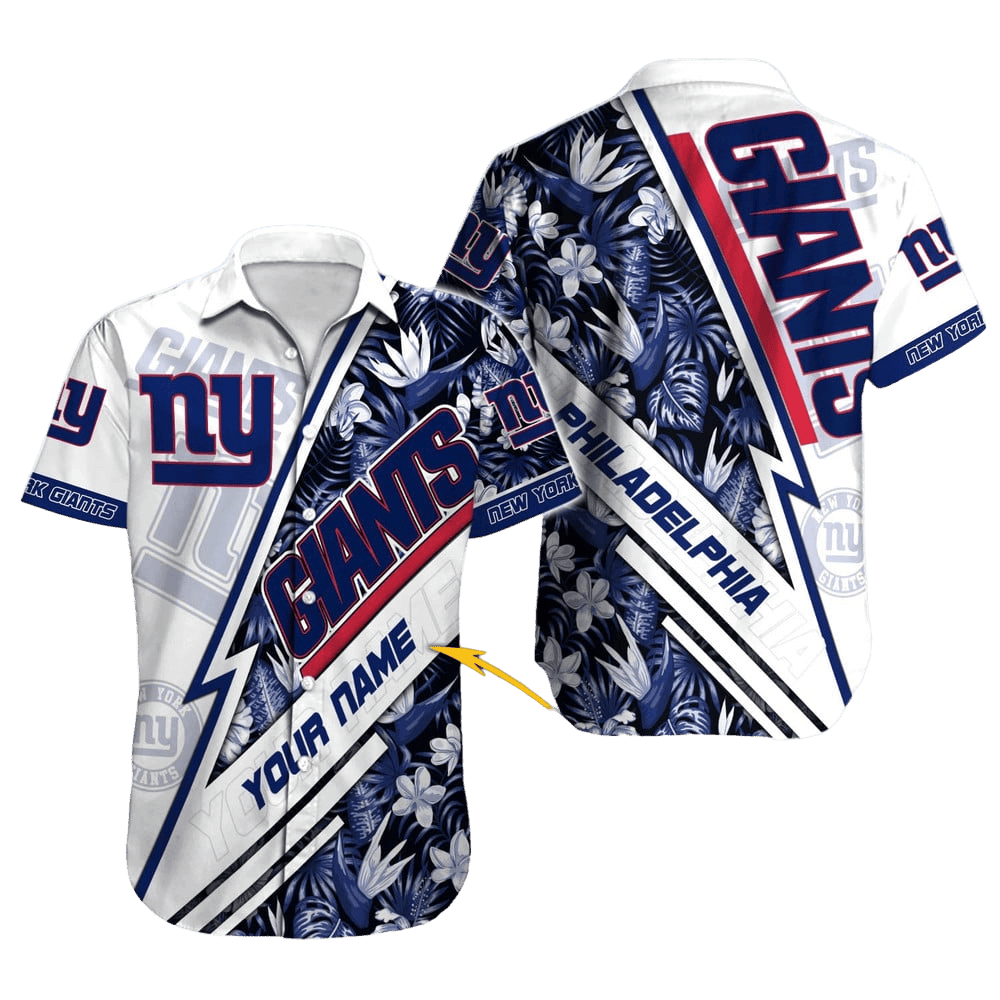 personalized new york giants floral blitz hawaiian shirt pv61z