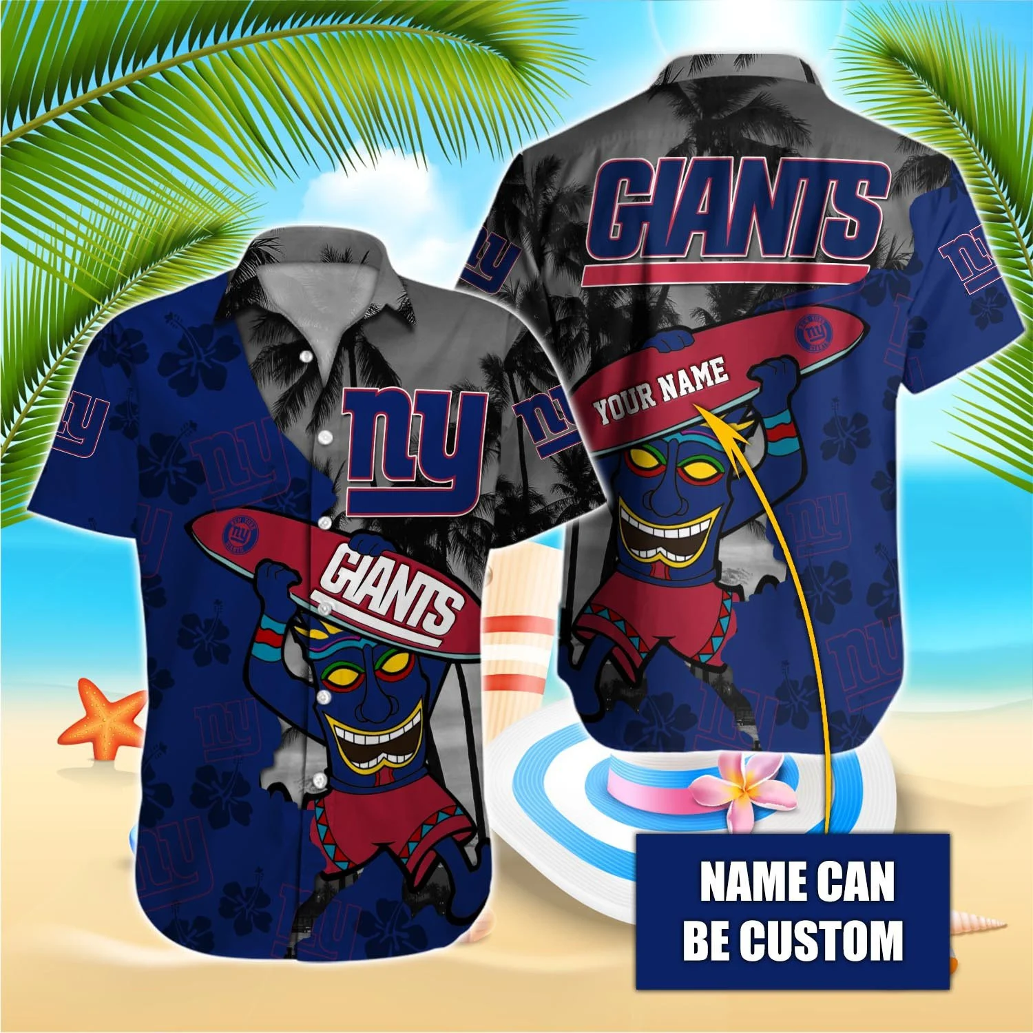 personalized new york giants tropical surf hawaiian shirt 1aclo