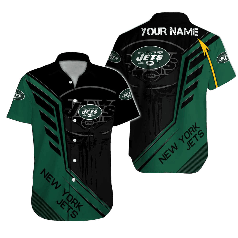 personalized new york jets dynamic stripe hawaiian shirt zqj7b