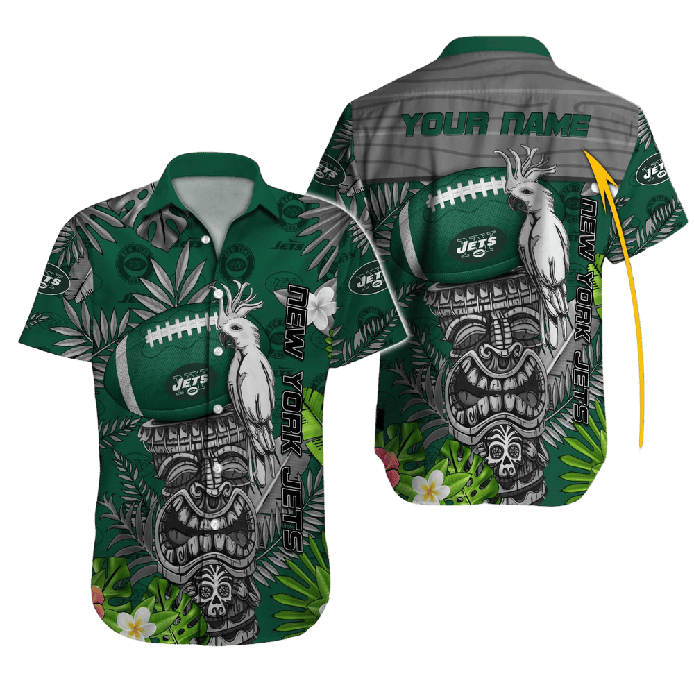 personalized new york jets tiki jungle hawaiian shirt llnfp