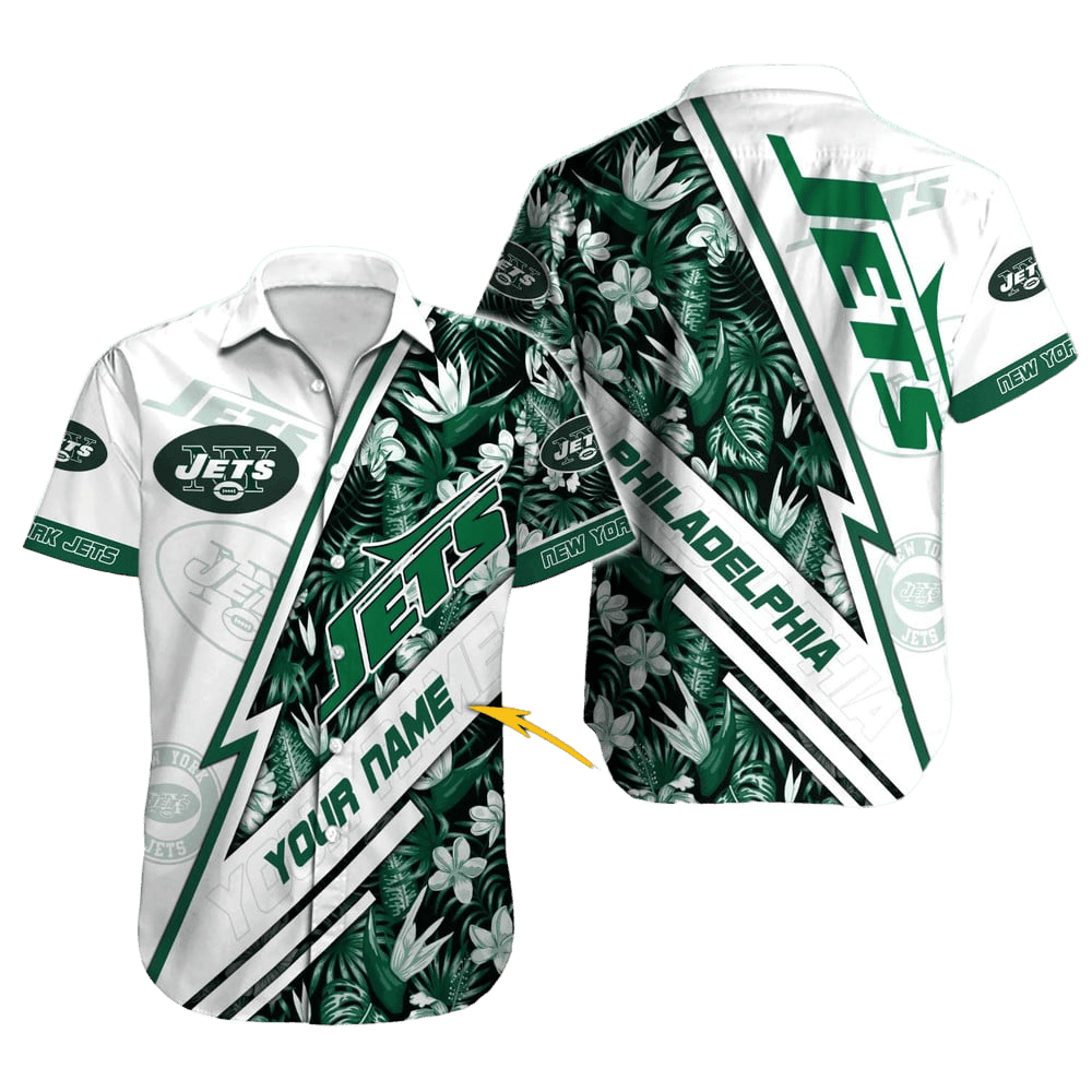 personalized new york jets tropical streak hawaiian shirt b9lc8