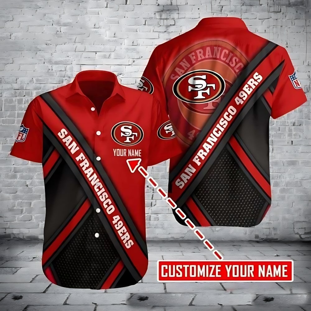 personalized san francisco 49ers sleek sidelines hawaiian shirt 0jan7