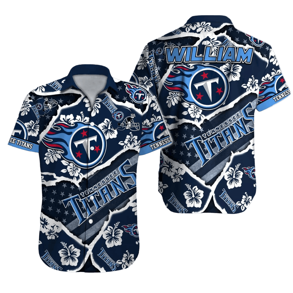 personalized tennessee titans floral rip hawaiian shirt 4034y