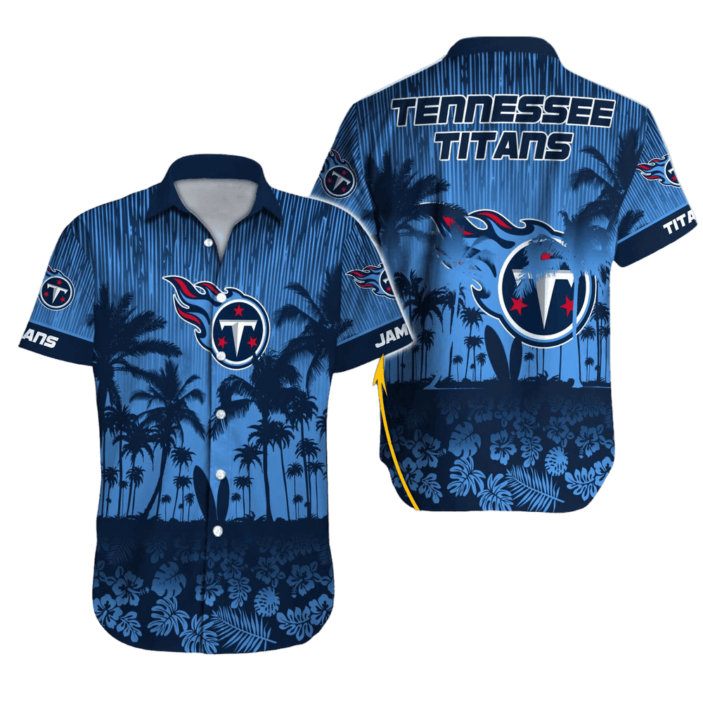 personalized tennessee titans palm horizon hawaiian shirt 5m3bb