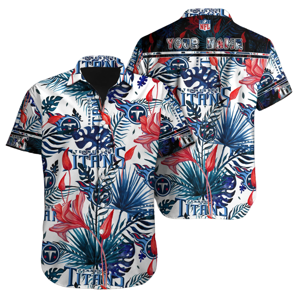 personalized tennessee titans tropical jungle hawaiian shirt