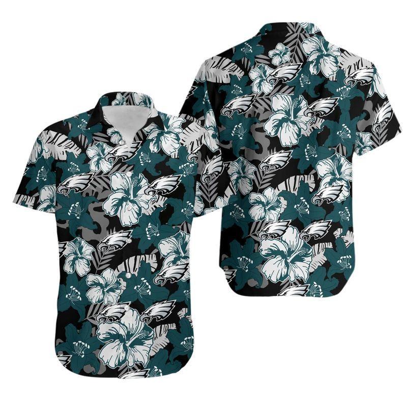 philadelphia eagles bold floral camouflage hawaiian shirt 3cri0