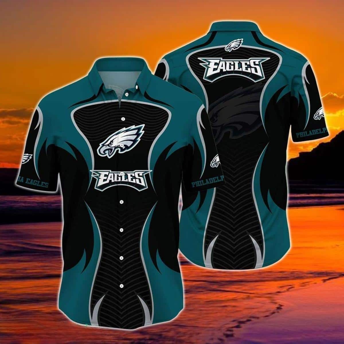 philadelphia eagles power wave hawaiian shirt z9orf