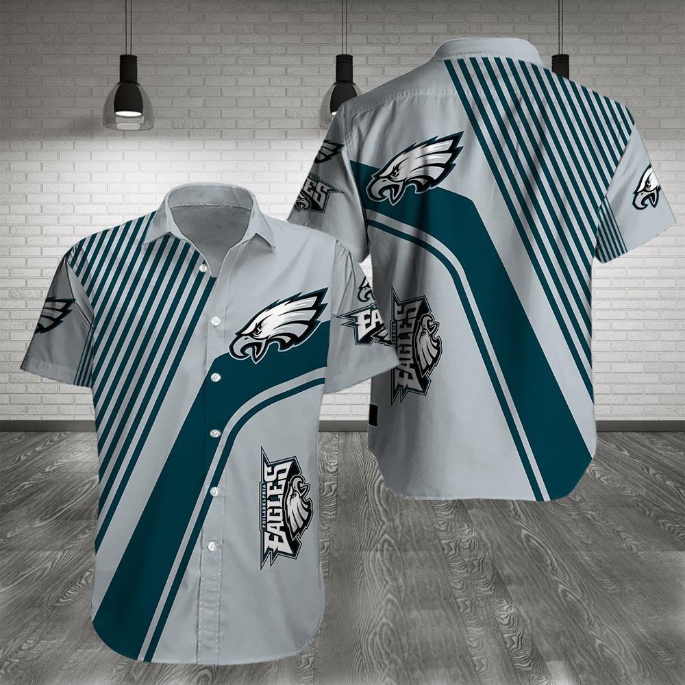 philadelphia eagles striped pride hawaiian shirt