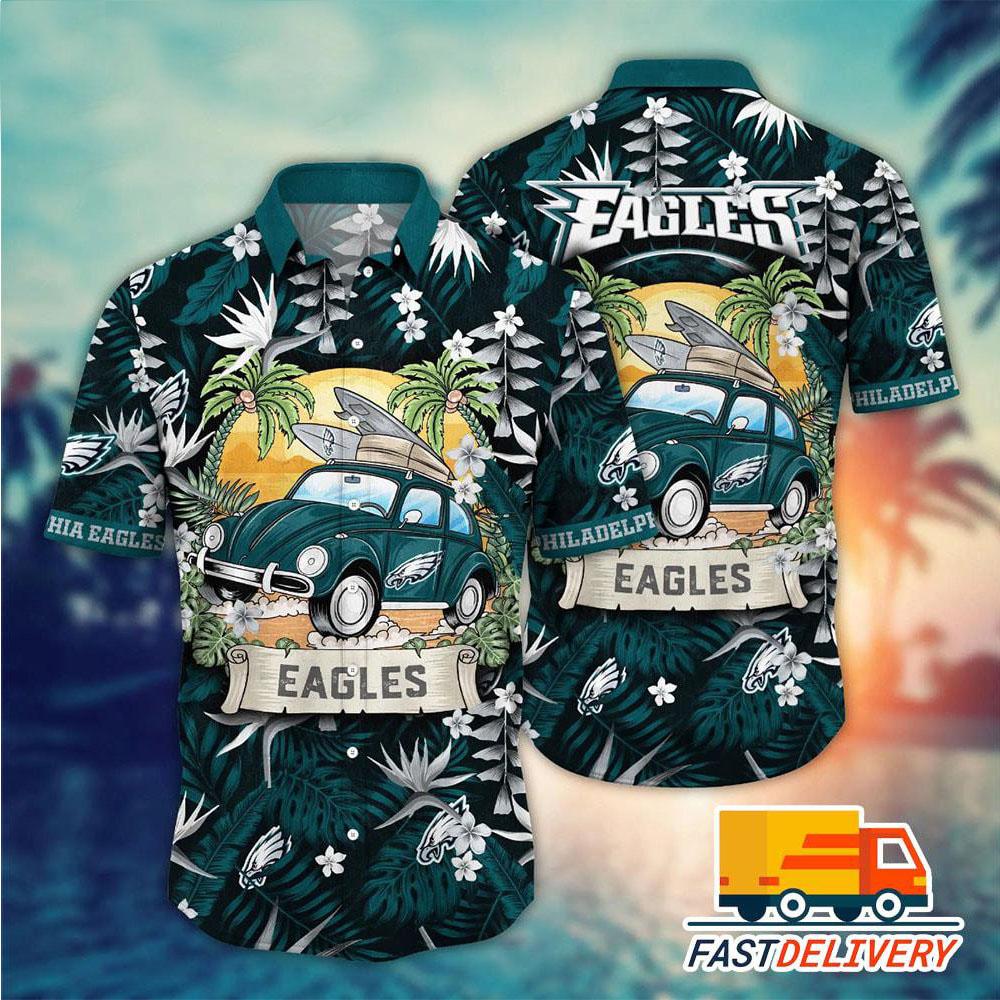 philadelphia eagles surf vibes hawaiian shirt f9ovh