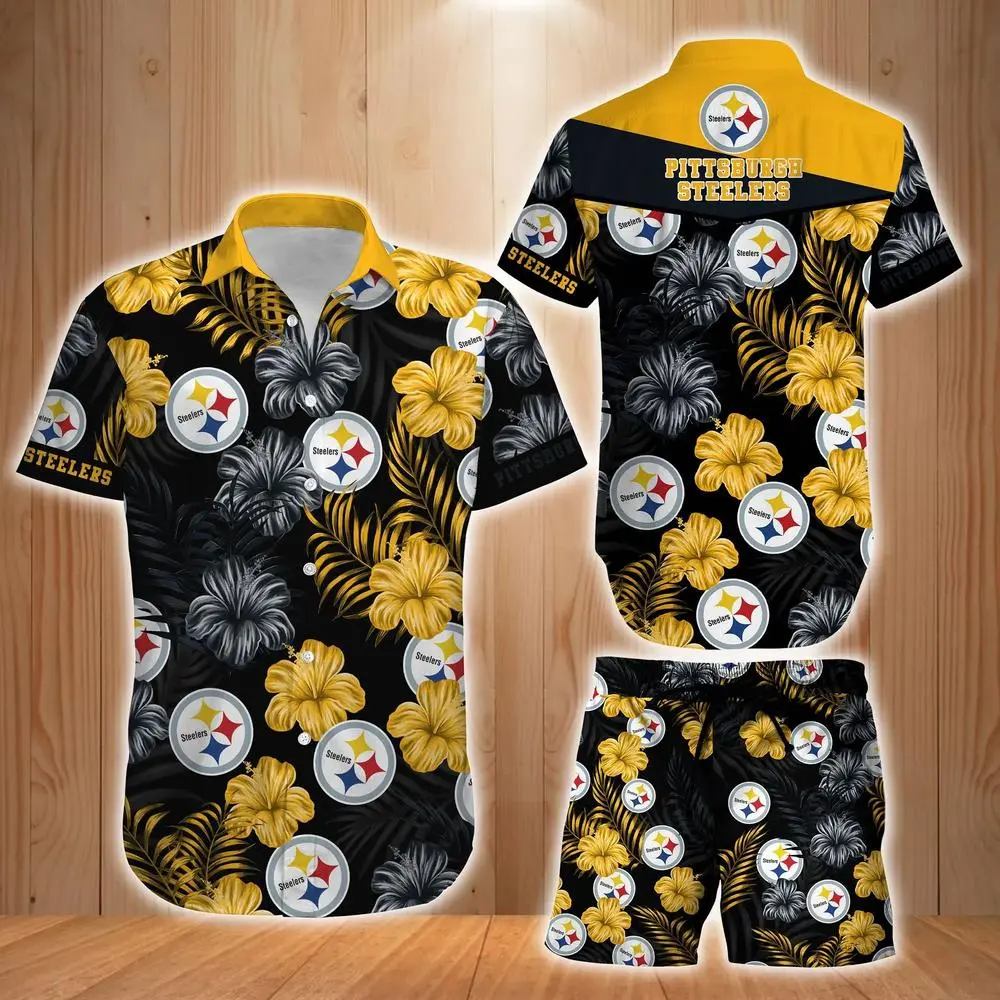 pittsburgh steelers hibiscus harmony hawaiian shirt g9np4