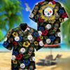 pittsburgh steelers skull paradise hawaiian shirt u1jg3