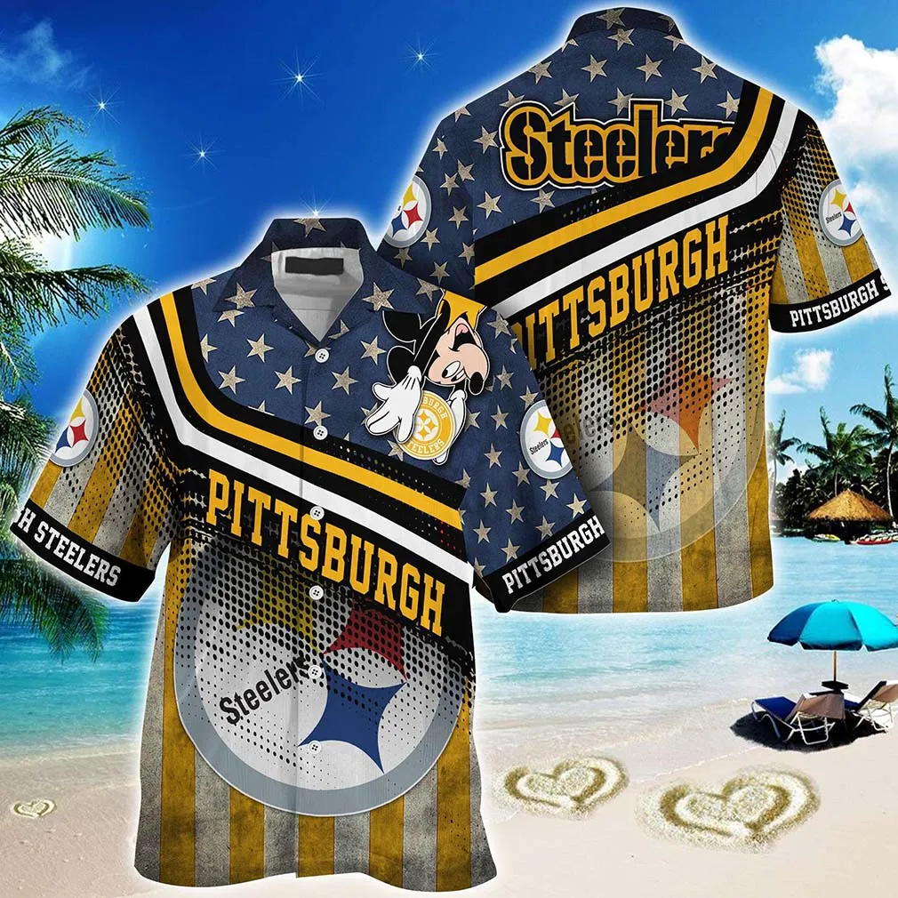 pittsburgh steelers stars stripes mickey hawaiian shirt 2wkhr