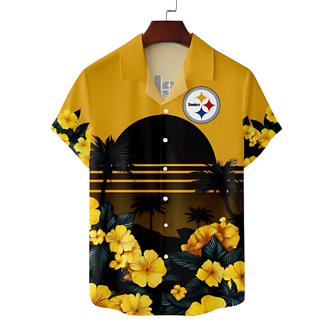 pittsburgh steelers sunset vibes hawaiian shirt rcrim