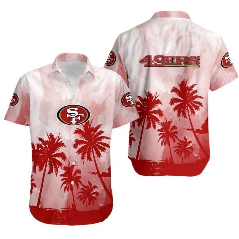 san francisco 49ers coconut trees hawaiian shirt n5qqi