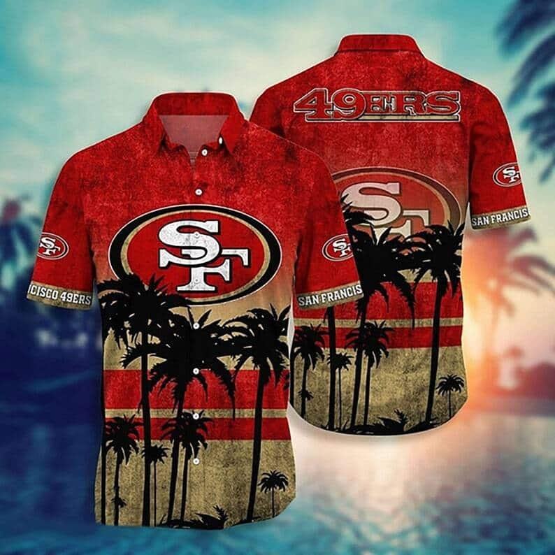 san francisco 49ers island sunset hawaiian shirt