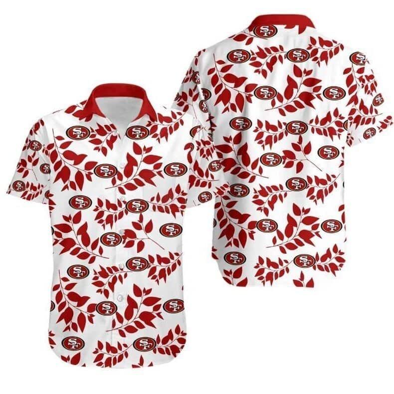 san francisco 49ers leafy spirit hawaiian shirt