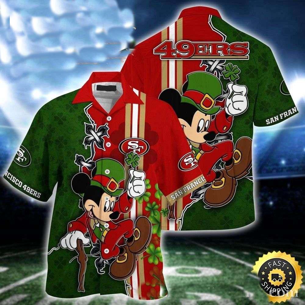 san francisco 49ers mickeys shamrock shenanigans hawaiian shirt 4dfdh