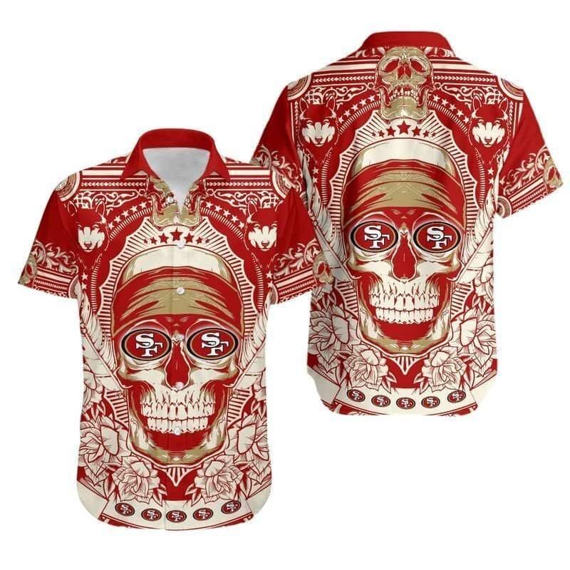 san francisco 49ers skull legacy hawaiian shirt 8f33s