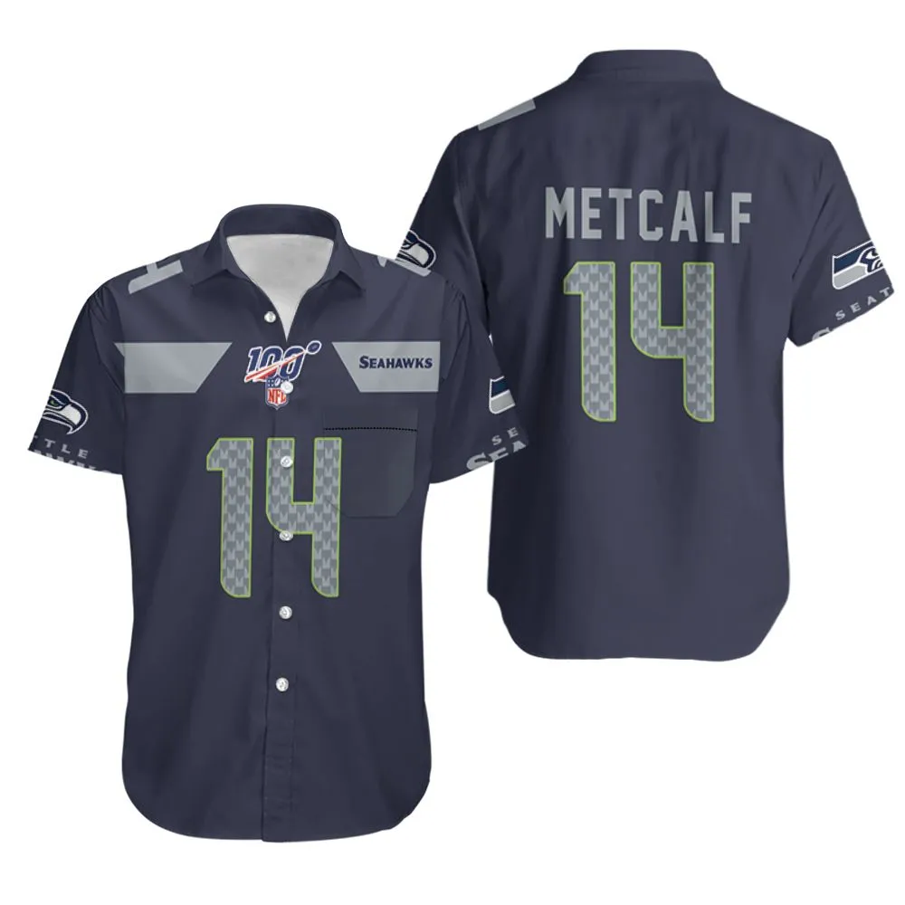 seattle seahawks dk metcalf 14 hawaiian shirt