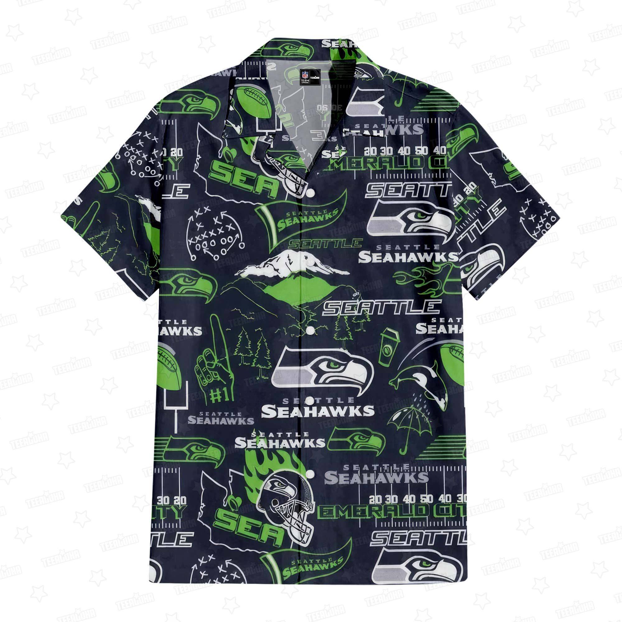 seattle seahawks legacy patch hawaiian shirt 5d3a4