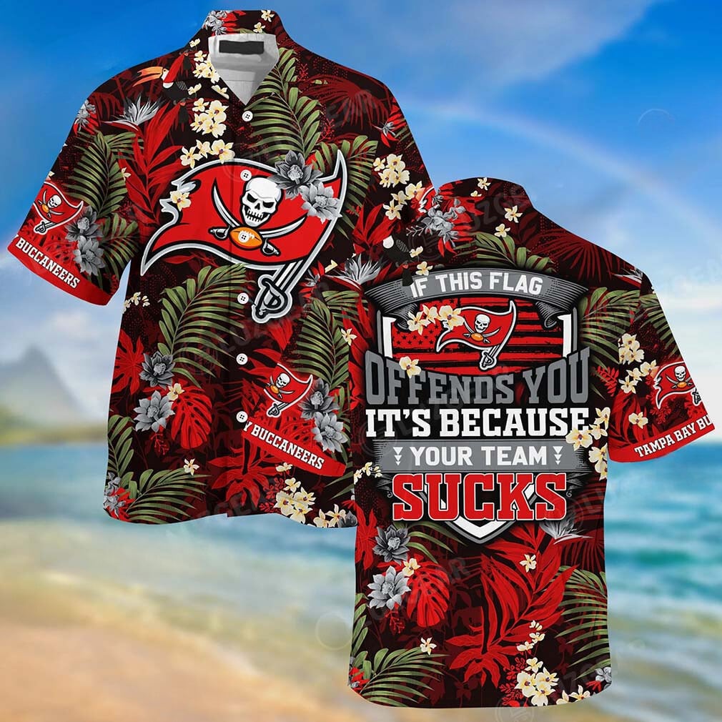 tampa bay buccaneers if this flag offends you its because you team sucks hawaiian shirt e3imq