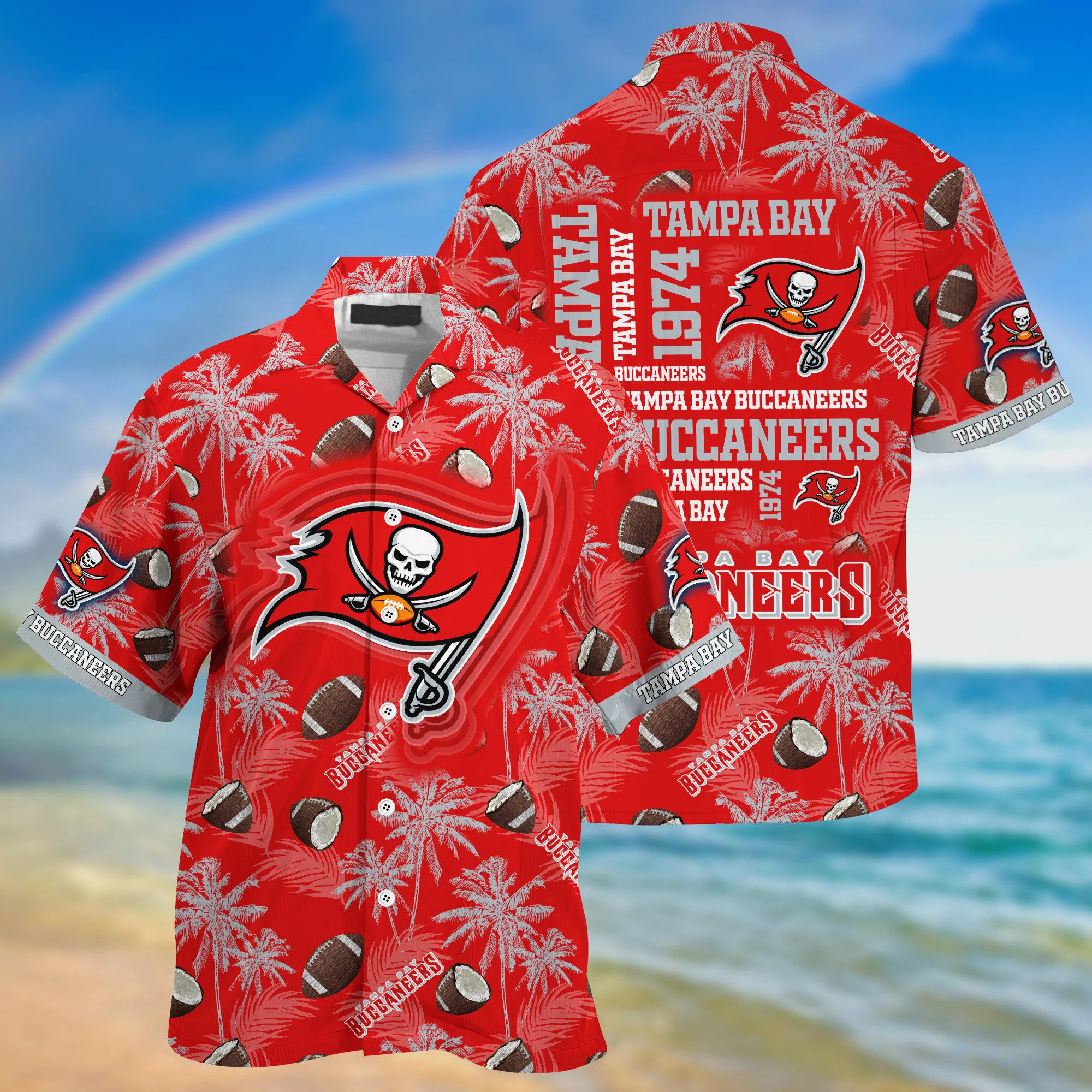 tampa bay buccaneers seaside buccaneer hawaiian shirt neqld