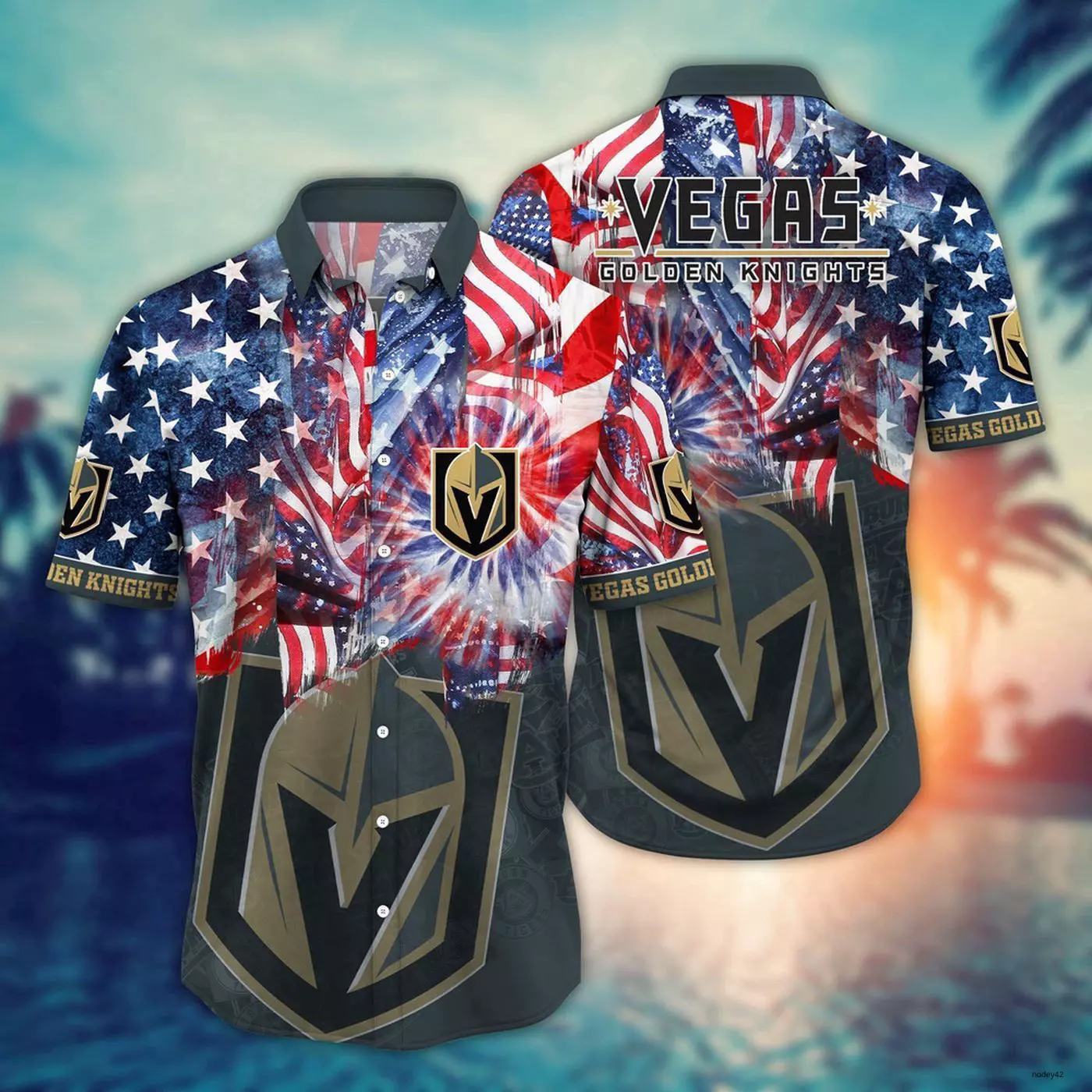 vegas golden knights firework patriot hawaiian shirt zn28s